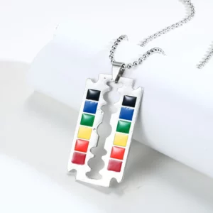 Collier Pride lame arc-en-ciel