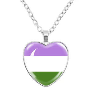 Collier cœur Pride aux couleurs genderqueer