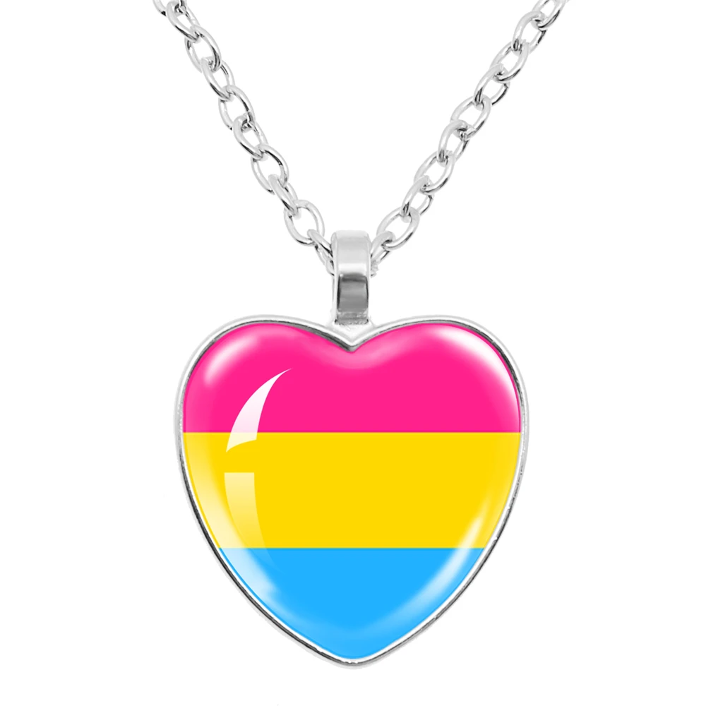 Collier cœur Pride aux couleurs pansexuelles