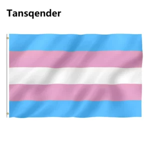 Drapeau Pride transgenre bleu rose et blanc
