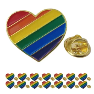 Lot de pin’s cœur arc-en-ciel Pride