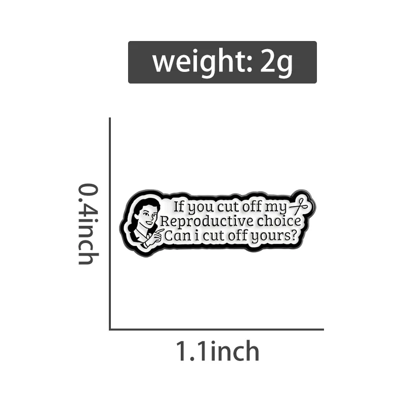 Dimensions du pin’s féministe sur les droits reproductifs