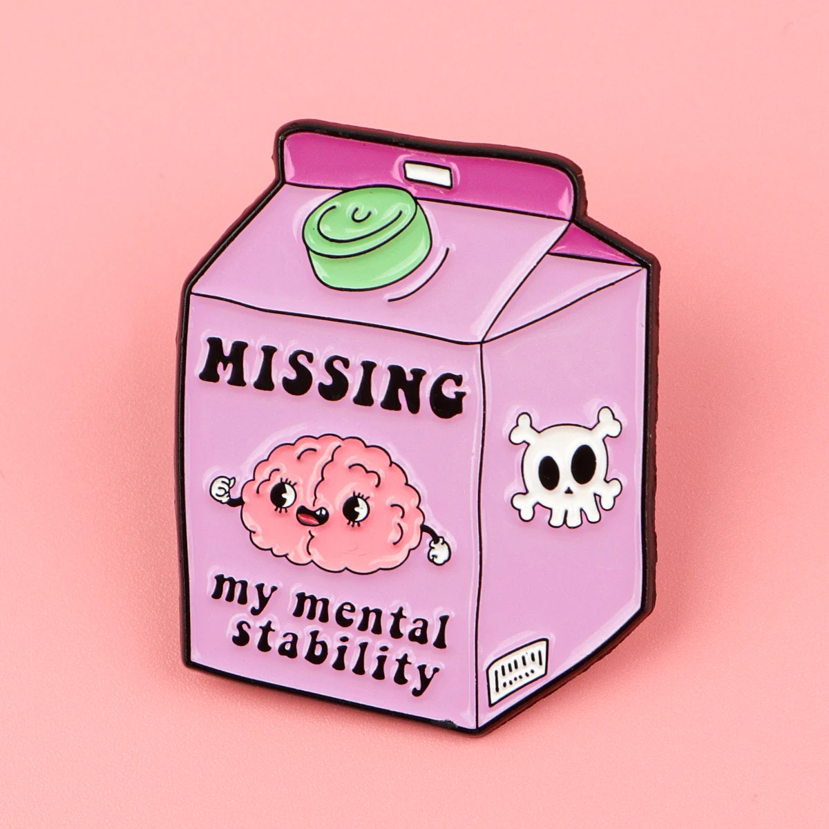 Pin’s Missing My Mental Stability sur fond rose