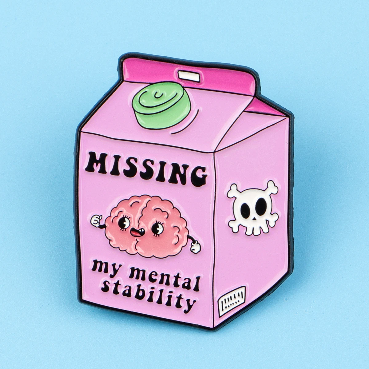 Pin’s santé mentale rose sur fond bleu