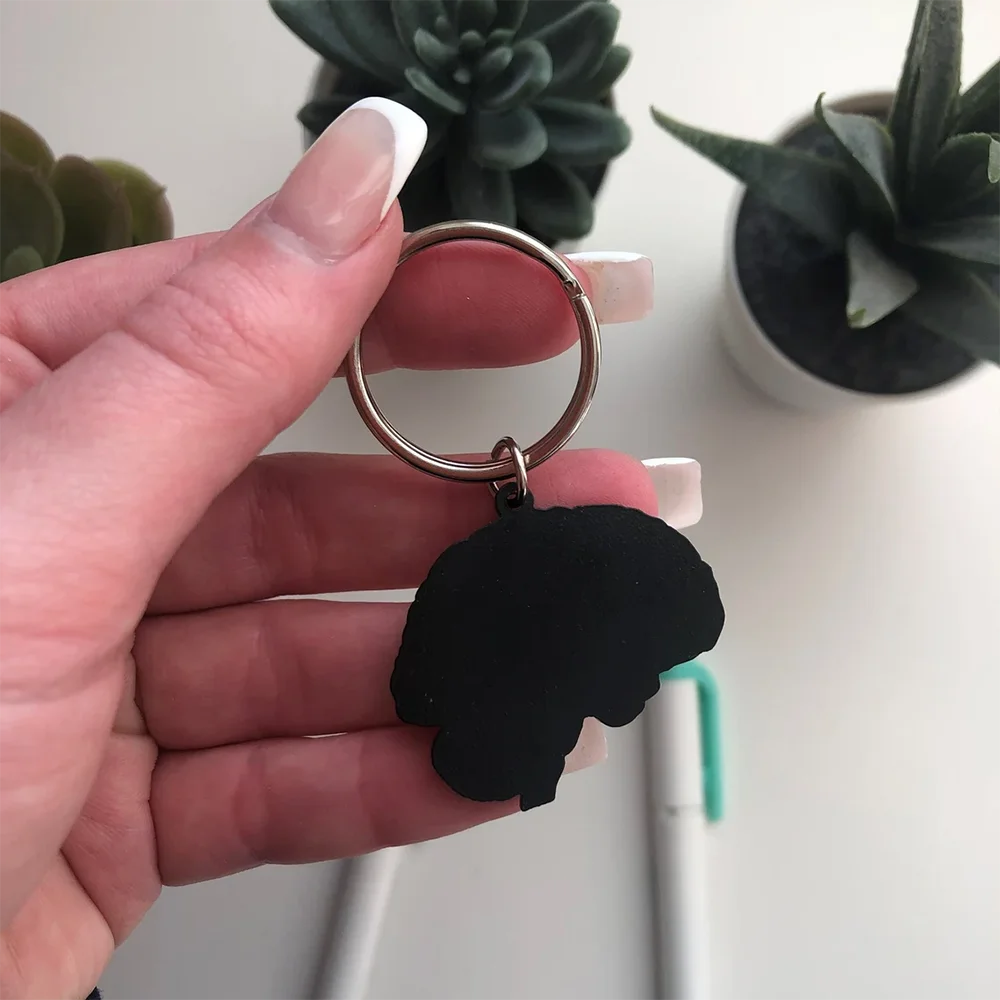 Revers noir du porte-clés cerveau