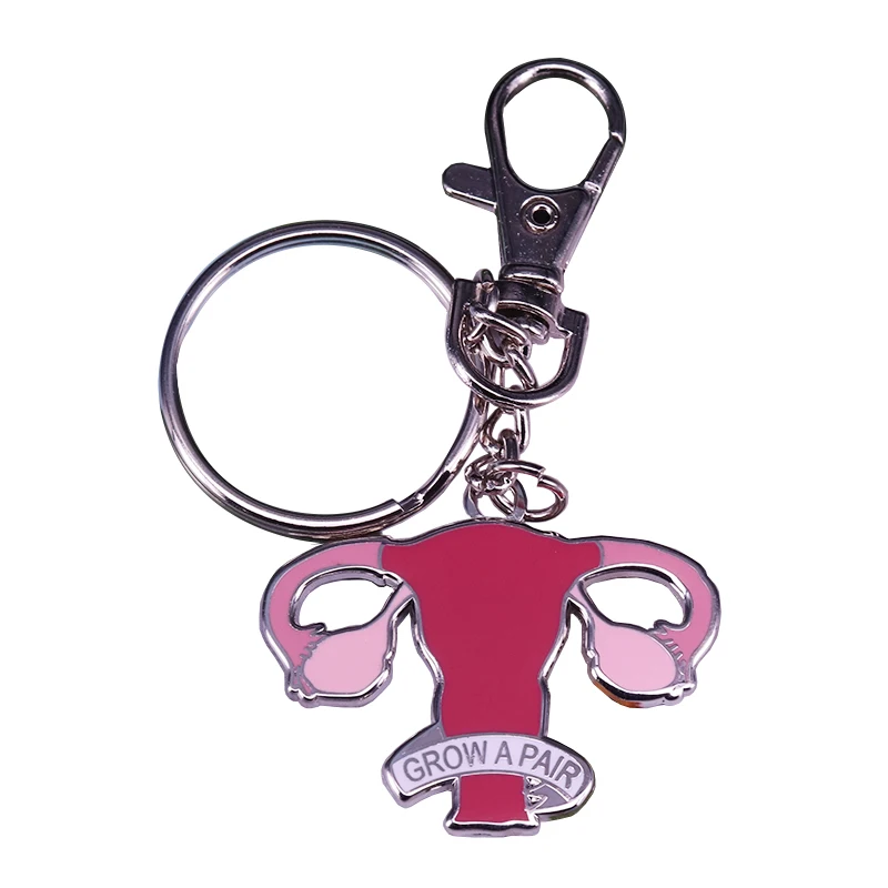 Porte-clés utérus féministe Grow a Pair vu de face